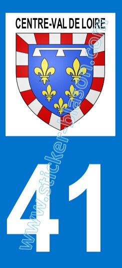Autocollants Immatriculation HADEXIA - Département 41 Loir-et-Cher - Lot De 2 - 45x100 Mm