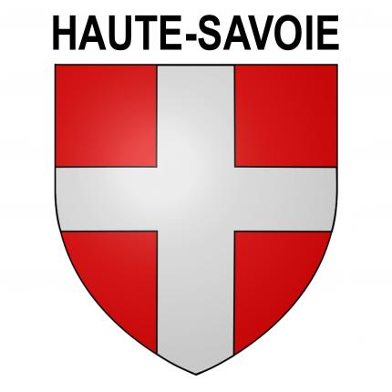 Safirmes 74 Blazon HAUTE SAVOIE Car Sticker – Black, 4-Pack, French Department Decal For Plate/Window
