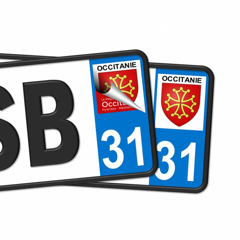 Etiquette De Vin 2 Stickers Autocollants Région Occitanie Pour Plaque D' Immatriculation - Logo 31, Vinyle Durable 5-7 Ans Etiquette Biere