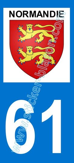 Autocollants Immatriculation Département 61 Orne - Lot De 2 - Normandie